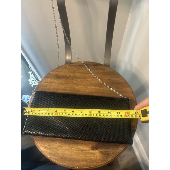 Vintage Gunne Sax Jessica McClintock Black Clutch Purse Evening Bag Gold Chain - Picture 3 of 6